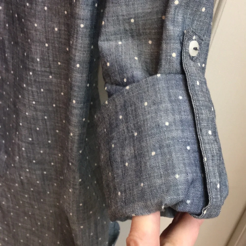 Polka-Dot Tailored Blue/Grey Shirt - Picture 5 of 8